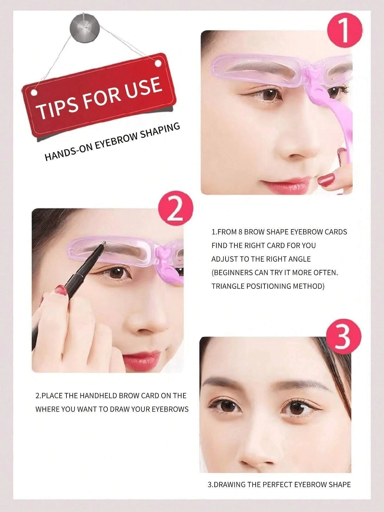 Kit de 8 plantillas reutilizables para cejas: plantillas para dar forma a las cejas en 8 estilos diferentes.