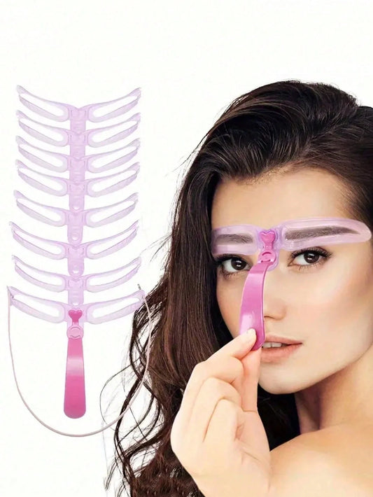 Kit de 8 plantillas reutilizables para cejas: plantillas para dar forma a las cejas en 8 estilos diferentes.