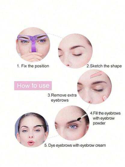Kit de 8 plantillas reutilizables para cejas: plantillas para dar forma a las cejas en 8 estilos diferentes.