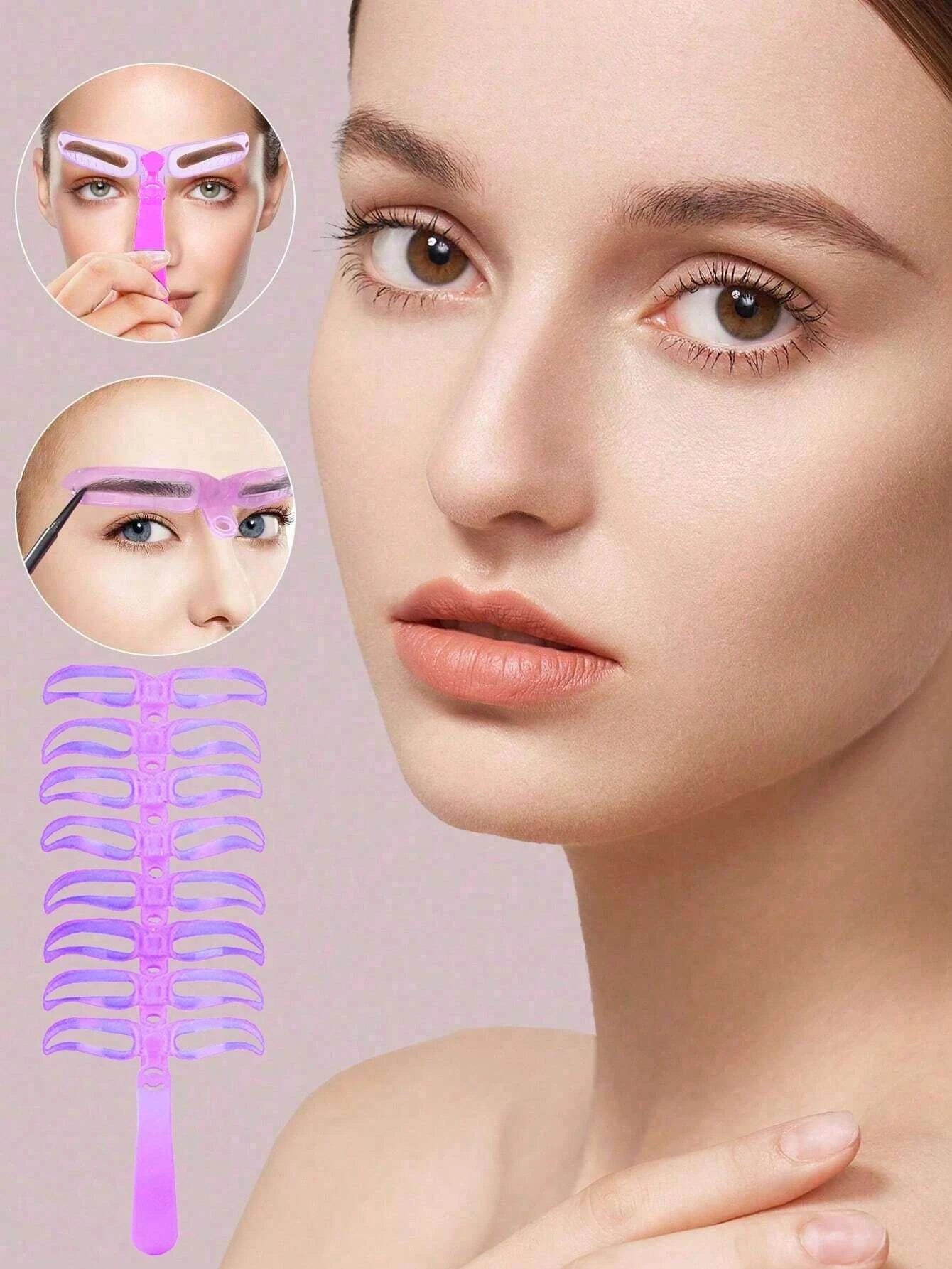Kit de 8 plantillas reutilizables para cejas: plantillas para dar forma a las cejas en 8 estilos diferentes.